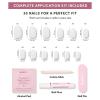 Glamnetic Press On Nails – Pearlfect | Short Oval White French Tip Fake Nails, Salon Quality French Manicure | 15 Sizes – 30 Nail Kit with Glue(6D – Milk Bath)
