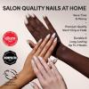 Glamnetic Press On Nails – Pearlfect | Short Oval White French Tip Fake Nails, Salon Quality French Manicure | 15 Sizes – 30 Nail Kit with Glue(6E – Milky White)