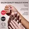 Glamnetic Press On Nails – Pearlfect | Short Oval White French Tip Fake Nails, Salon Quality French Manicure | 15 Sizes – 30 Nail Kit with Glue(7A – Soft Whip)
