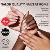 Glamnetic Press On Nails – Pearlfect | Short Oval White French Tip Fake Nails, Salon Quality French Manicure | 15 Sizes – 30 Nail Kit with Glue(7D – Delicate Touch)