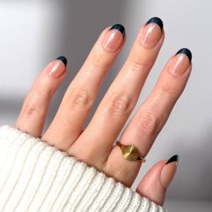 Glamnetic Press On Nails – Pearlfect | Short Oval White French Tip Fake Nails, Salon Quality French Manicure | 15 Sizes – 30 Nail Kit with Glue(3D – Onyx Glaze)