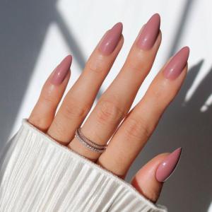 Glamnetic Press On Nails – Pearlfect | Short Oval White French Tip Fake Nails, Salon Quality French Manicure | 15 Sizes – 30 Nail Kit with Glue(4F – Mauve Wife)