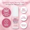 Glamnetic Press-On Nails – Sprinkles | Super Strong Brush On Nail Glue & Nail Adhesive Tabs | Glossy Short Almond Rainbow French Tip Nails | 12 Sizes – 24 Nail Kit with Glue & Nail Tabs
