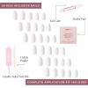 Glamnetic Press-On Nails Bundle – Angel & Boba | Opaque White Short Almond Nails | Opaque Black Short Almond Nails | Reusable Nail Kits