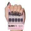 Glamnetic Press-On Nails Bundle – Cherry Glaze & Cosmic | Glazed Short Round Cherry Red Nails | Glossy Sparkly Black Short Squoval Fake Nails | Reusable Nail Kits