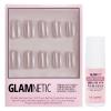 Glamnetic Press On Nails & Brush On Nail Glue Bundle – Pure Intentions | Glossy, Iridescent Short Round Nails, Reusable | 12 Sizes – 30 Nail Kit with Glue
