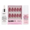 Glamnetic Press-On Nails – Rosé | Super Strong Brush On Nail Glue & Press-On Nail Remover | Short Almond Rosy-Pink Nails with a Mesmerizing Metallic Finish | 15 Sizes – 30 Nail Kit with Glue and Remov