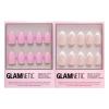 Glamnetic Press-On Nails Bundle – Think Pink & Ma Damn | Solid Opaque Light Pastel Pink Short Oval Nails | French Tip, Semi-Transparent Short Almond Nails | Reusable Nail Kits