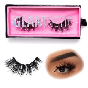 Glamnetic Magnetic Eyelashes – Bombshell | Long Magnetic Lashes, 60 Wears Reusable High Volume Faux Mink Lashes, Cat Eye Flared – 1 Pair