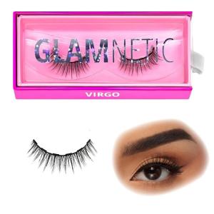 Glamnetic Magnetic Eyelashes – Lucky | Short Magnetic Lashes, 60 Wears Reusable High Volume Faux Mink Lashes, Cat Eye Flared – 1 Pair(Virgo)