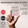 Glamnetic x Fanatics Press On Nails – Miami Hurricanes | Short Almond Fake Nails, Collegiate Hurricanes Green French Tips, College Nails, Salon-Quality | 15 Sizes – 30 Nail Kit with Glue(Miami Hurricanes)