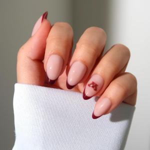 Glamnetic x Fanatics Press On Nails – Miami Hurricanes | Short Almond Fake Nails, Collegiate Hurricanes Green French Tips, College Nails, Salon-Quality | 15 Sizes – 30 Nail Kit with Glue(Minnesota Golden Gophers)