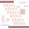 Glamnetic Press On Nails & Brush On Nail Glue Bundle – Goal Digger | Glossy, Semi-Transparent, Short Round Nails, Reusable | Super Strong Nail Glue | Mess-Free, Durable & Long-Lasting