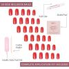 Glamnetic Press-On Nails Bundle – Berry Maroon, Cherry Glaze, Goal Digger | Dark Maroon False Nails | Cherry Red Glazed Nails | Glossy, Semi-Transparent Short Round Nails
