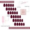 Glamnetic Press-On Nails Bundle – Berry Maroon & Cherry Glaze | Opaque Dark Red Maroon Short Round False Nails | Short Round Bright Cherry Red Nails with a Glaze Finish