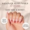 Glamnetic Press-On Nails Bundle – Bubble Gum Glaze & Ma Damn | Short Almond Pink French Tip Nails with Glazed Finish | Glossy Short Almond White French Tip Fake Nails | Reusable Nail Kits