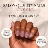 Glamnetic Press-On Nails Bundle – Fairy Dust & La Perle | Short Oval Beige-Pink Nails with a Velvet Metallic Finish | Short Squoval French Tip False Nails with a Glossy Finish | Reusable Nail Kits
