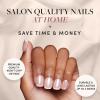 Glamnetic Press-On Nails Bundle – Fairy Dust & La Perle | Short Oval Beige-Pink Nails with a Velvet Metallic Finish | Short Squoval French Tip False Nails with a Glossy Finish | Reusable Nail Kits