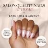 Glamnetic Press-On Nails Bundle – Hailey, First Kiss, Ma Damn | Glossy, Semi-Transparent Fake Nails | Glazed Neutral Pink False Nails | Glossy White French Tips | Reusable Short Almond Nail Sets