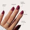 Glamnetic Press-On Nails & Adhesive Nail Tabs – Berry Maroon | Opaque Dark Red Maroon Short Round False Nails, Reusable