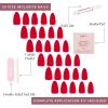 Glamnetic Press-On Nails & Adhesive Nail Tabs – Fiery Red | Opaque Bright Red Short Almond Fake Nails, Reusable | 15 Sizes – 30 Nail Kit with Adhesive Tabs