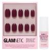 Glamnetic Press On Nails & Brush On Nail Glue Bundle – Berry Maroon | Opaque Dark Red Maroon Short Round False Nails, Reusable Stick On Fake Nails with Glue | Salon Quality | 12 Sizes – 30 Nail Kit