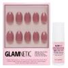 Glamnetic Press On Nails & Brush On Nail Glue Bundle – Fall Mauve | Opaque Muted Blush Mauve Short Oval False Nails, Reusable | Super Strong Nail Glue | Mess-Free, Durable & Long-Lasting