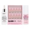 Glamnetic Press-On Nails – Bubble Gum Glaze | Super Strong Brush On Nail Glue & Press-On Nail Remover | Glazed Short Almond Pink French Tip Nails | 15 Sizes – 30 Nail Kit with Glue and Remover