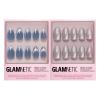 Glamnetic Press-On Nails Bundle – Baby Blues & Oslo | Short Almond, Pastel Blue Nails with a Mesmerizing Metallic Finish | Short Almond Silver Shimmer Nails with a Cat Eye Finish | Reusable Nail Kits