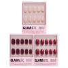 Glamnetic Press-On Nails Bundle – Berry Maroon, Cherry Glaze, Goal Digger | Dark Maroon False Nails | Cherry Red Glazed Nails | Glossy, Semi-Transparent Short Round Nails