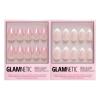 Glamnetic Press-On Nails Bundle – Bubble Gum Glaze & Ma Damn | Short Almond Pink French Tip Nails with Glazed Finish | Glossy Short Almond White French Tip Fake Nails | Reusable Nail Kits