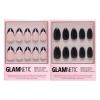 Glamnetic Press-On Nails Bundle – Caviar & Boba | Semi-Transparent, Short Almond Nails, Reusable | Opaque Black Short Almond Nails | Reusable Nail Kit with Glue