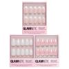 Glamnetic Press-On Nails Bundle – Hailey, First Kiss, Ma Damn | Glossy, Semi-Transparent Fake Nails | Glazed Neutral Pink False Nails | Glossy White French Tips | Reusable Short Almond Nail Sets