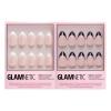 Glamnetic Press-On Nails Bundle | Ma Damn White French Tips & Caviar Black French Tips | Nail Kit with Glue
