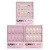 Glamnetic Press-On Nails Bundle – Think Pink & Ma Damn, Super Strong Brush-On Glue & Nail Remover | Light Pastel Pink Short Oval Nails | Semi-Transparent Short Almond French Tips | Reusable Nail Kits