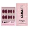 Glamnetic Press-On Nails & Adhesive Nail Tabs – Berry Maroon | Opaque Dark Red Maroon Short Round False Nails, Reusable