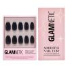 Glamnetic Press-On Nails & Adhesive Nail Tabs – Boba | Opaque Black Short Almond Nails, Reusable | 12 Sizes – 24 Nail Kit with Adhesive Tabs