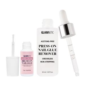 Glamnetic Super Strong Brush On Glue and Press On Nail Remover | Odorless, No Acetone, Gentle Press-On Nails
