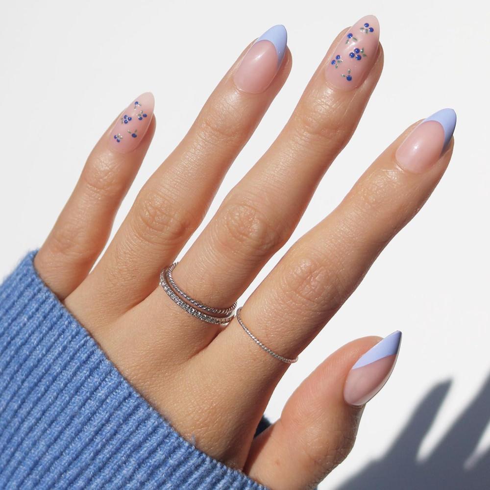 imageGlamnetic Press On Nails Honeydewy Short Squoval Fake Nails in Mint Green with Glazed Finish Salon Quality 15 Sizes 30 Nail Kit with GlueBluebelle