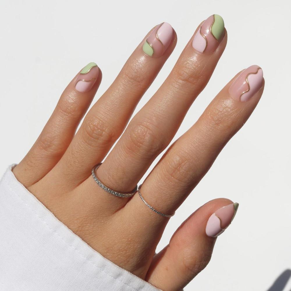 imageGlamnetic Press On Nails Sky Berry Short Almond Fake Nails with Milky White Base amp Blue Aura Center in Glazed Finish Salon Quality 15 Sizes 30 Nail Kit with GlueStrawberry Matcha