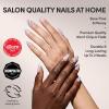 Glamnetic Press On Nails – Honeydewy | Short Squoval Fake Nails in Mint Green with Glazed Finish, Salon Quality | 15 Sizes – 30 Nail Kit with Glue(Bluebelle)
