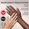 Glamnetic Press On Nails – Honeydewy | Short Squoval Fake Nails in Mint Green with Glazed Finish, Salon Quality | 15 Sizes – 30 Nail Kit with Glue(Honeydewy)