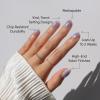 Glamnetic Press On Nails – Honeydewy | Short Squoval Fake Nails in Mint Green with Glazed Finish, Salon Quality | 15 Sizes – 30 Nail Kit with Glue(Sky Berry)