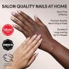 Glamnetic Press On Nails – Honeydewy | Short Squoval Fake Nails in Mint Green with Glazed Finish, Salon Quality | 15 Sizes – 30 Nail Kit with Glue(Strawberry Bits)