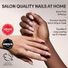 Glamnetic Press On Nails – Sky Berry | Short Almond Fake Nails with Milky White Base & Blue Aura Center in Glazed Finish, Salon Quality | 15 Sizes – 30 Nail Kit with Glue(Cherry Bow)