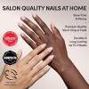 Glamnetic Press On Nails – Sky Berry | Short Almond Fake Nails with Milky White Base & Blue Aura Center in Glazed Finish, Salon Quality | 15 Sizes – 30 Nail Kit with Glue(Strawberry Matcha)