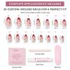 Glamnetic Press On Nails – Sky Berry | Short Almond Fake Nails with Milky White Base & Blue Aura Center in Glazed Finish, Salon Quality | 15 Sizes – 30 Nail Kit with Glue(Cherry Bomb)