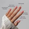 Glamnetic Press On Nails – Sky Berry | Short Almond Fake Nails with Milky White Base & Blue Aura Center in Glazed Finish, Salon Quality | 15 Sizes – 30 Nail Kit with Glue(Juicy Slice)