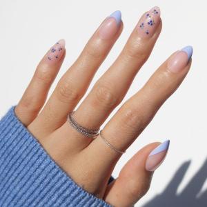 Glamnetic Press On Nails – Honeydewy | Short Squoval Fake Nails in Mint Green with Glazed Finish, Salon Quality | 15 Sizes – 30 Nail Kit with Glue(Bluebelle)