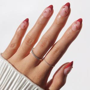 Glamnetic Press On Nails – Honeydewy | Short Squoval Fake Nails in Mint Green with Glazed Finish, Salon Quality | 15 Sizes – 30 Nail Kit with Glue(Cherry Bomb)